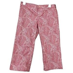 Shelli‎ Segal Y2K Snake Print Capri 4 NWT Pink Low Rise Straight Leg Pants Edgy
